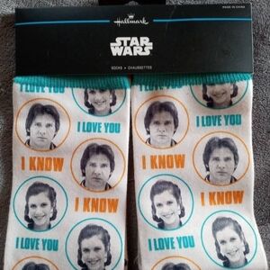 Hallmark Star Wars Teal and White Socks